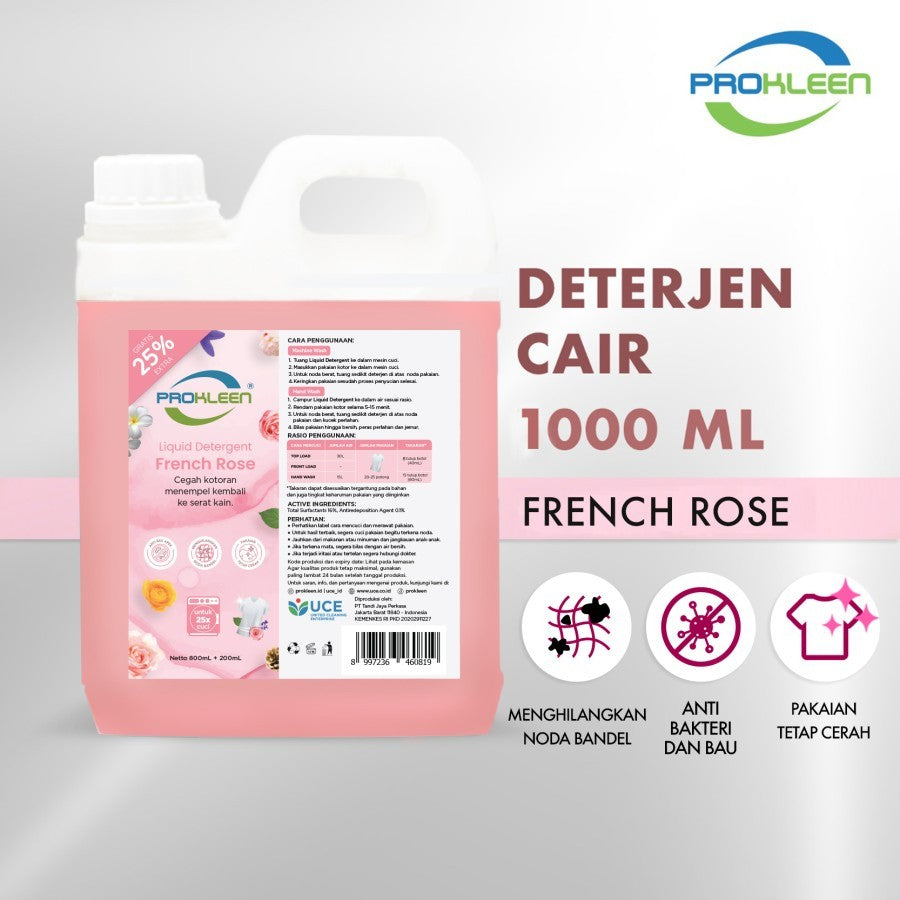 Deterjen Cair Laundry Liquid Detergent PROKLEEN 800mL +BONUS ISI 25%