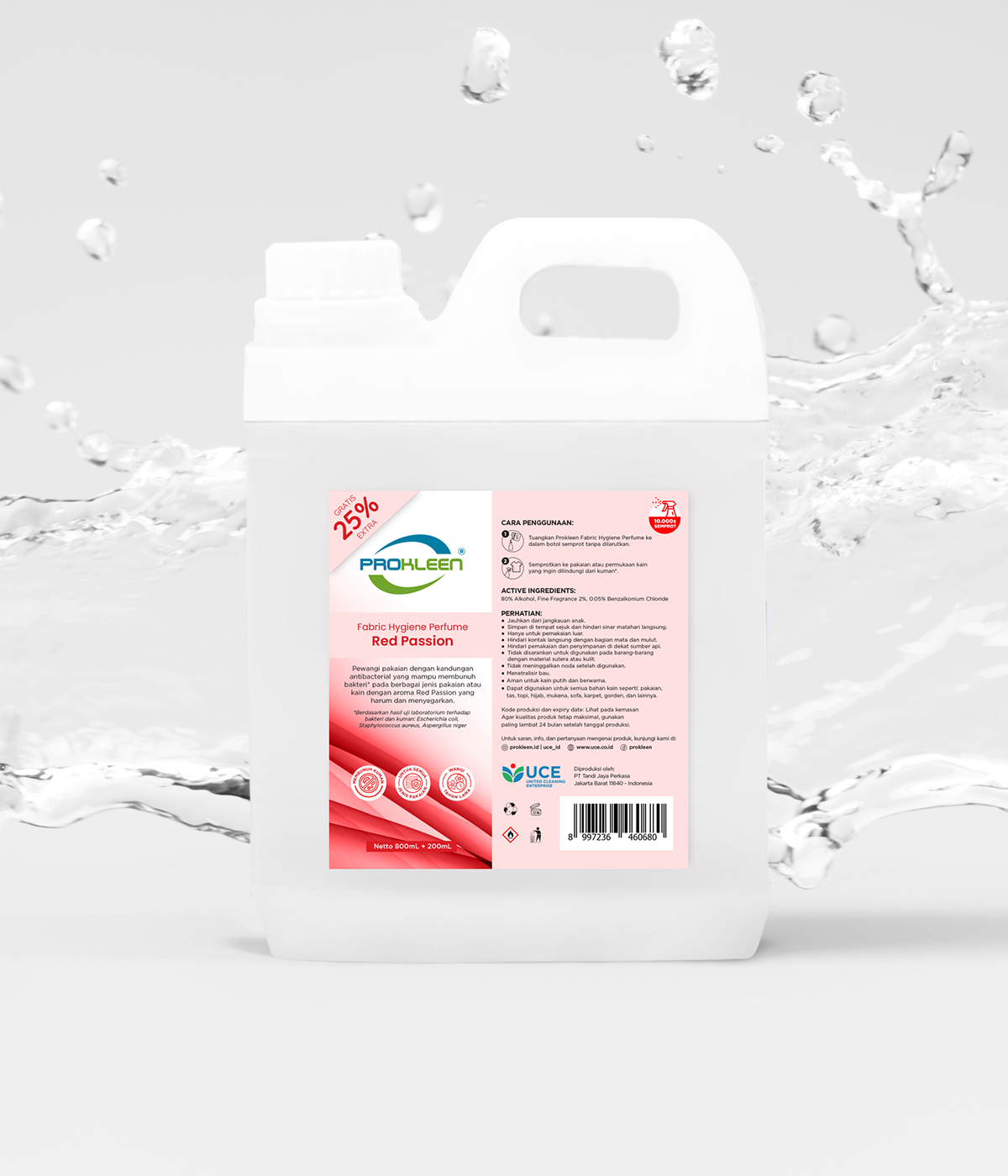 Fabric Spray Antibacterial Parfum Laundry PROKLEEN 800mL BONUS ISI 25%