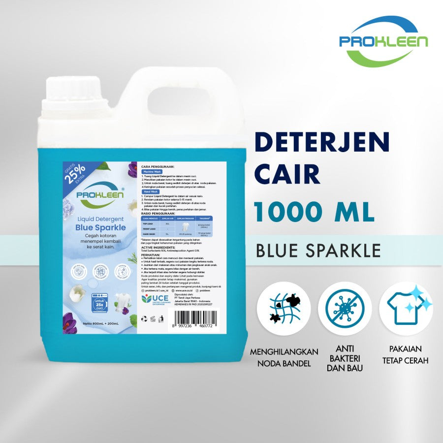 Deterjen Cair Laundry Liquid Detergent PROKLEEN 800mL +BONUS ISI 25%