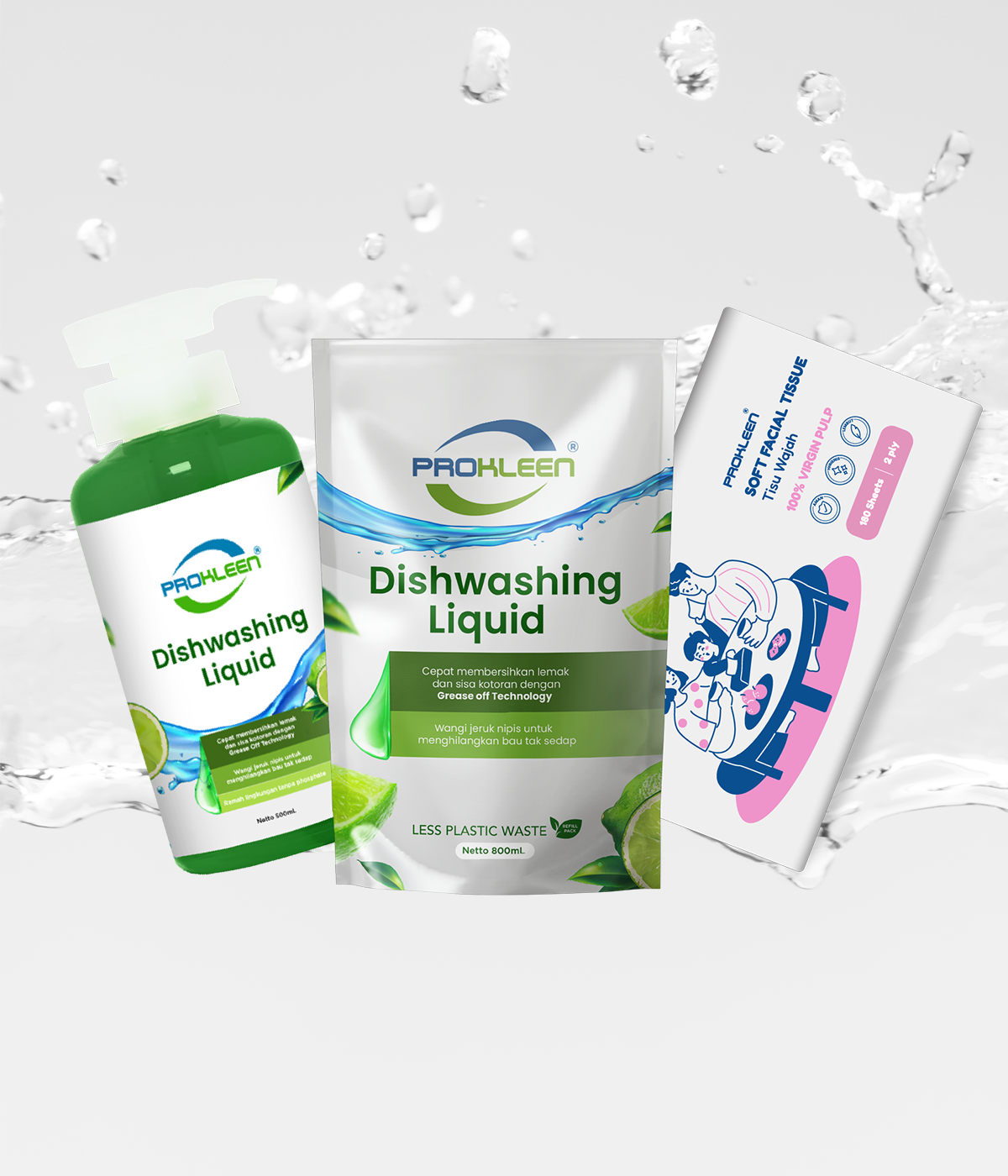 [PMR] Sabun Cuci Piring Dishwashing Liquid 800mL + 500mL + Tissue 180s