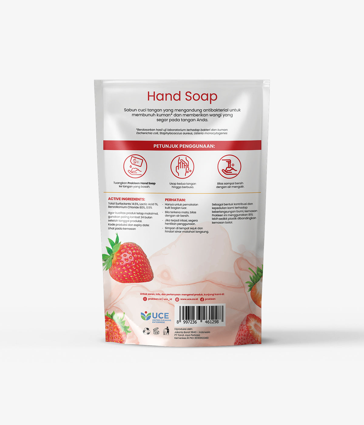 Sabun Cuci Tangan Antibacterial HAND SOAP PROKLEEN 800mL REFILL