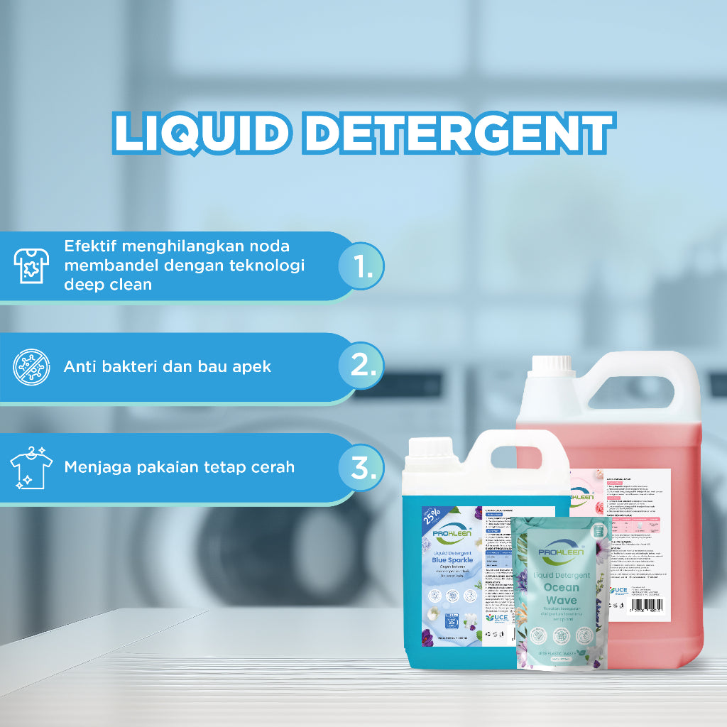 Deterjen Cair Laundry Liquid Detergent PROKLEEN 800mL +BONUS ISI 25%